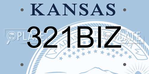 321BIZ Kansas License Plate
