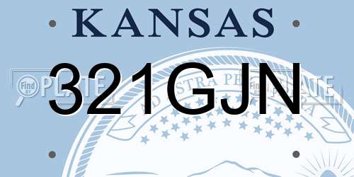 321GJN Kansas License Plate