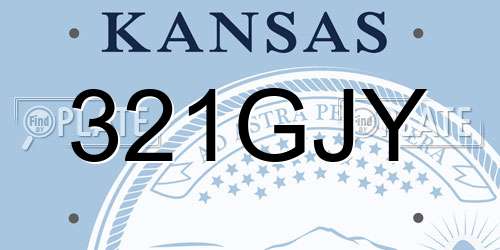 321GJY Kansas License Plate