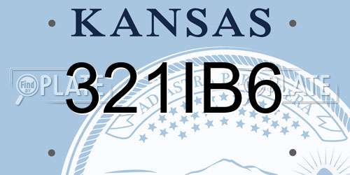 321IB6 Kansas License Plate