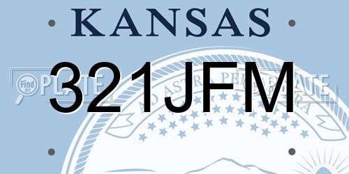 321JFM Kansas License Plate