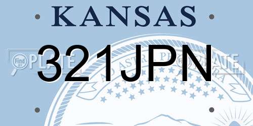 321JPN Kansas License Plate