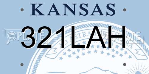 321LAH Kansas License Plate