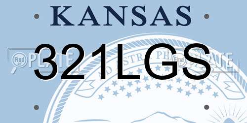321LGS Kansas License Plate