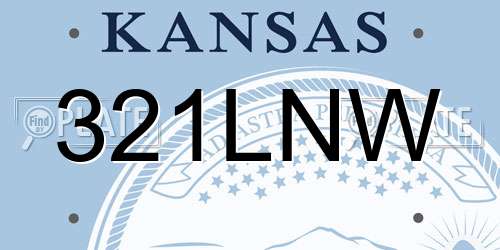 321LNW Kansas License Plate