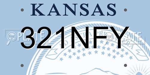 321NFY Kansas License Plate