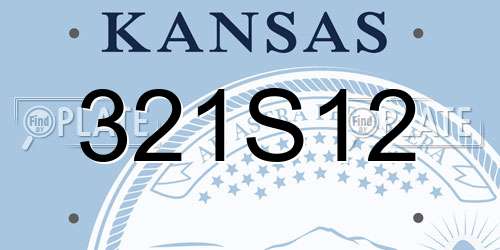 321S12 Kansas License Plate