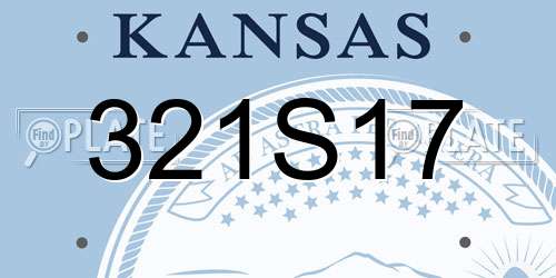 321S17 Kansas License Plate