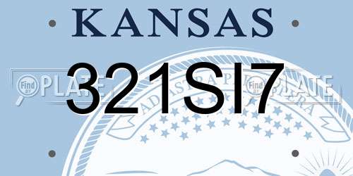 321SI7 Kansas License Plate