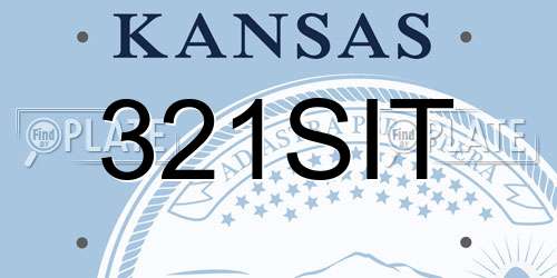 321SIT Kansas License Plate