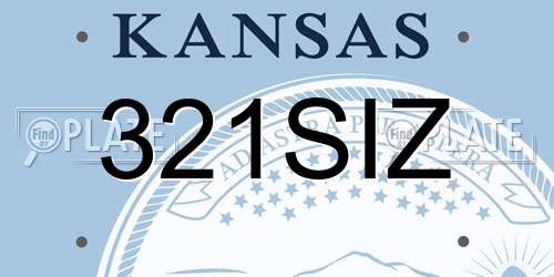 321SIZ Kansas License Plate