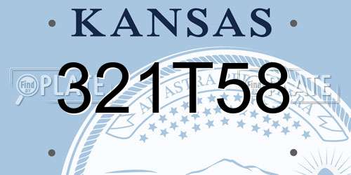 321T58 Kansas License Plate