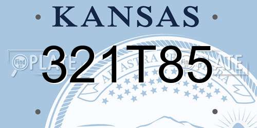 321T85 Kansas License Plate