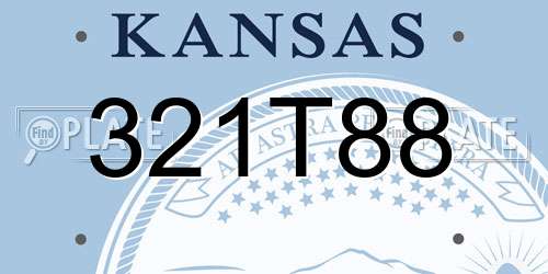 321T88 Kansas License Plate