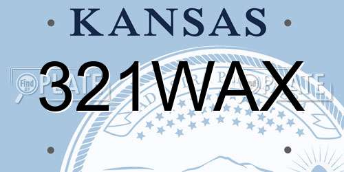 321WAX Kansas License Plate