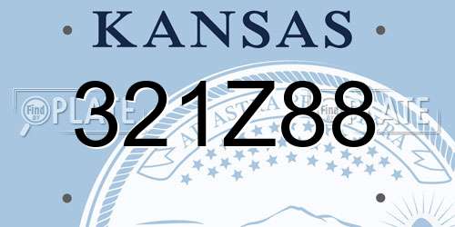 321Z88 Kansas License Plate