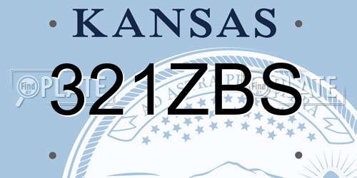 321ZBS Kansas License Plate