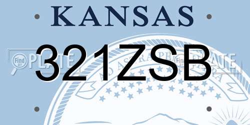 321ZSB Kansas License Plate