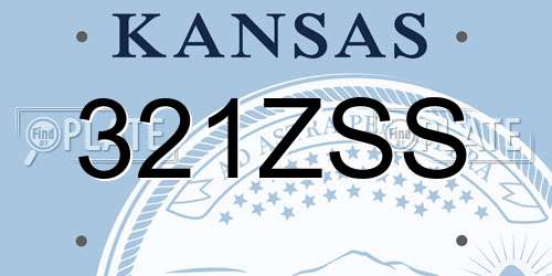 321ZSS Kansas License Plate
