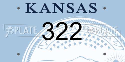 322 Kansas License Plate