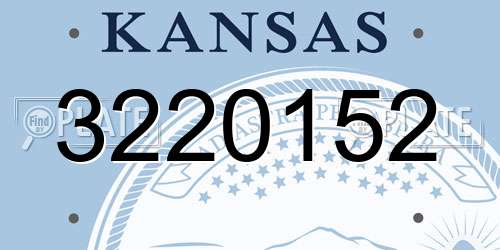 3220152 Kansas License Plate
