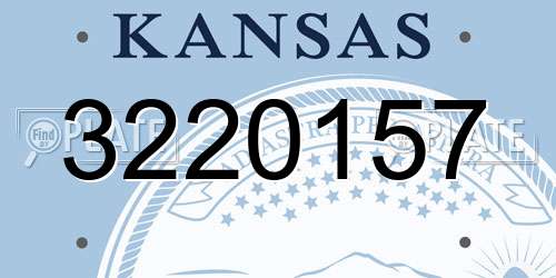 3220157 Kansas License Plate