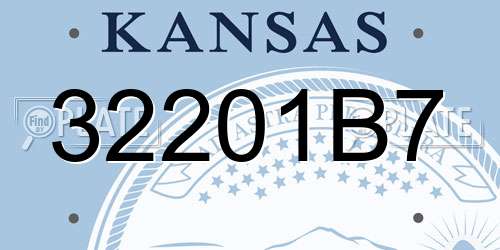 32201B7 Kansas License Plate