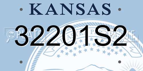 32201S2 Kansas License Plate