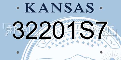 32201S7 Kansas License Plate