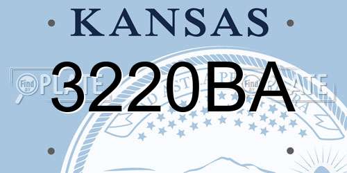 3220BA Kansas License Plate