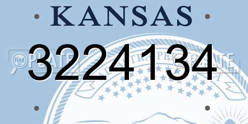 3224134 Kansas License Plate