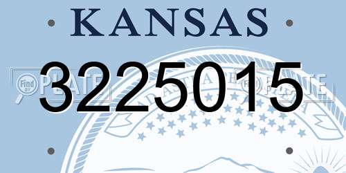 3225015 Kansas License Plate