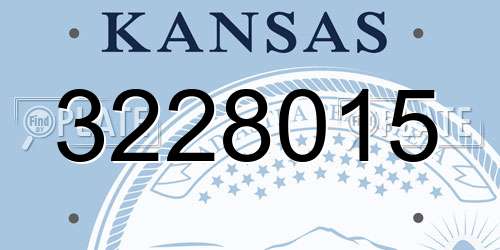 3228015 Kansas License Plate