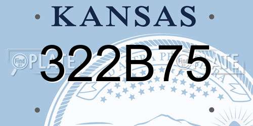 322B75 Kansas License Plate