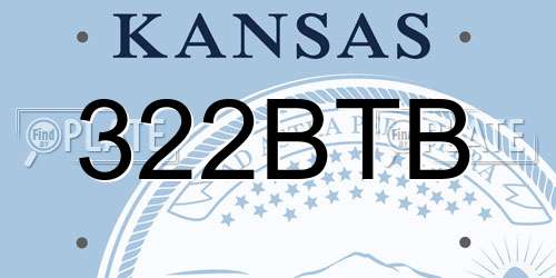 322BTB Kansas License Plate