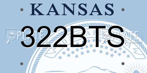 322BTS Kansas License Plate
