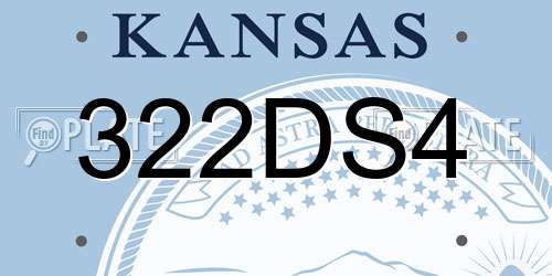 322DS4 Kansas License Plate
