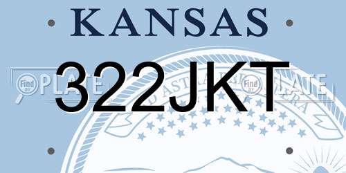 322JKT Kansas License Plate