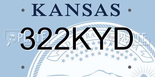 322KYD Kansas License Plate