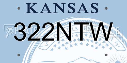 322NTW Kansas License Plate