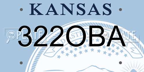 322OBA Kansas License Plate