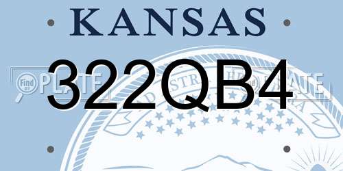 322QB4 Kansas License Plate