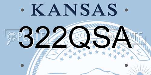 322QSA Kansas License Plate
