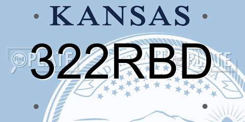 322RBD Kansas License Plate
