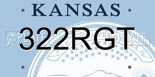 322RGT Kansas License Plate