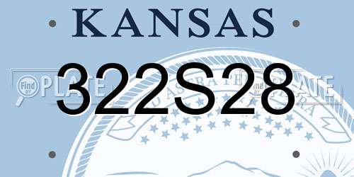 322S28 Kansas License Plate