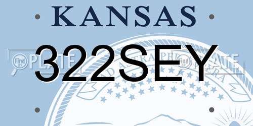 322SEY Kansas License Plate