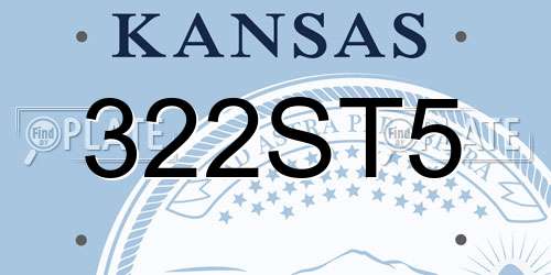 322ST5 Kansas License Plate