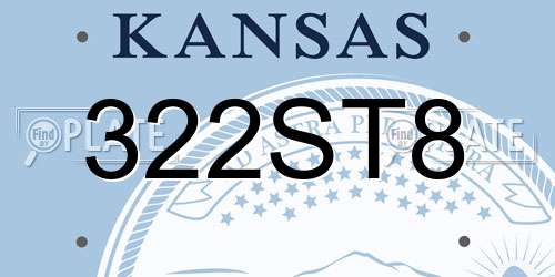 322ST8 Kansas License Plate