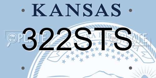 322STS Kansas License Plate